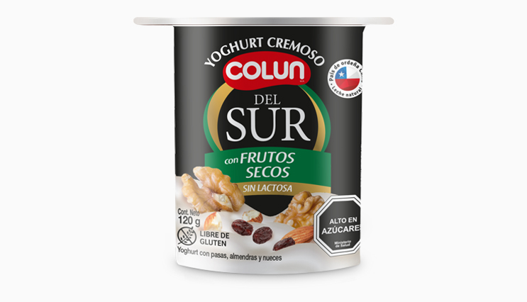 Colun 120G Frutos Secos Yoghurt Del Sur Sin Lactosa